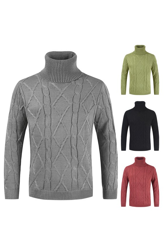 Fall And Winter Sweater New Leisure Daily Commuting Trend Personality Solid Color High Neck Men's Sweater