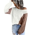 thumbnail image 1 of Fesfesfes Fall And Winter Sweater Women's Casual O-Neck Pullover Blouse Long Sleeve Color Block Tops Sweater Clearance Under $10, 1 of 7