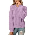 thumbnail image 1 of Fesfesfes Fall And Winter Sweater Women's Casual Round Neck Pullover Blouse Long Sleeve Solid Tops Sweater Plus Size $10, 1 of 6