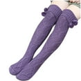 thumbnail image 1 of Fesfesfes Fall And Winter Woolen Knit Socks Knee High Stocking With Wool Ball Indoor Stocking, 1 of 2