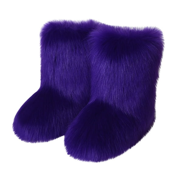 Fesfesfes Fall Boots Women Fashion Color Imitation Plus Cashmere Snow Boots 39(US:6.5-7)