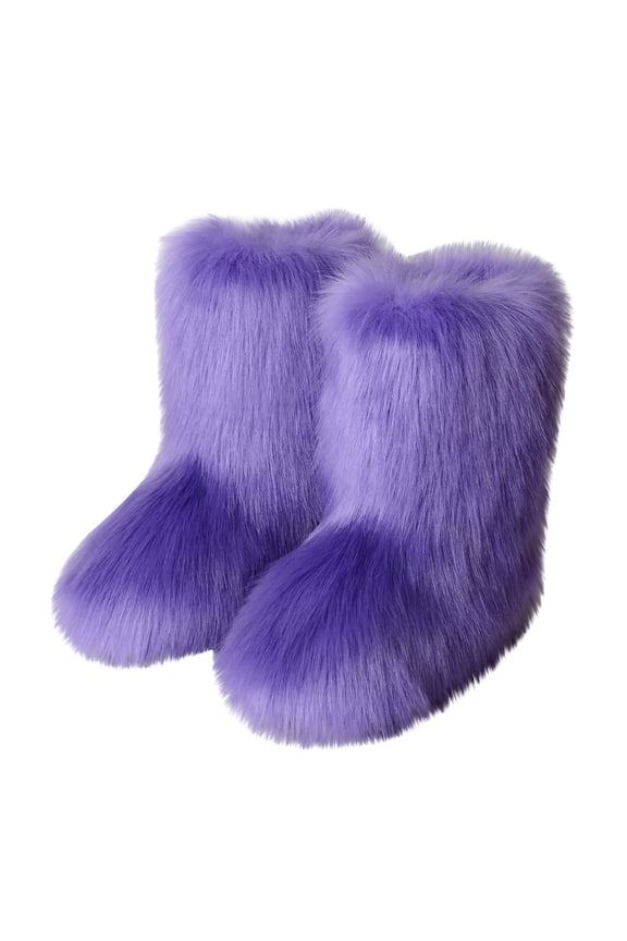 Fall Boots Women Fashion Color Imitation Plus Cashmere Snow Boots 44(US:9-9.5)