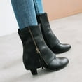 thumbnail image 1 of Fesfesfes Fall Boots Women Lace Splicing Solid Short Boots Round Head Shoes 6.5(38), 1 of 5