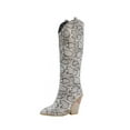 thumbnail image 1 of Fesfesfes Fall Boots Women Winter Plus Size Warm Wedge Heel Super High Heel Snake Print High Top US:5.5(36), 1 of 9