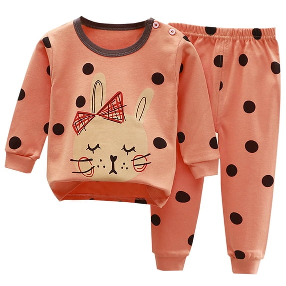 Fesfesfes Fall Outfits Child Spring Printing Pants Long Sleeve Round Neck Blouses Sets
