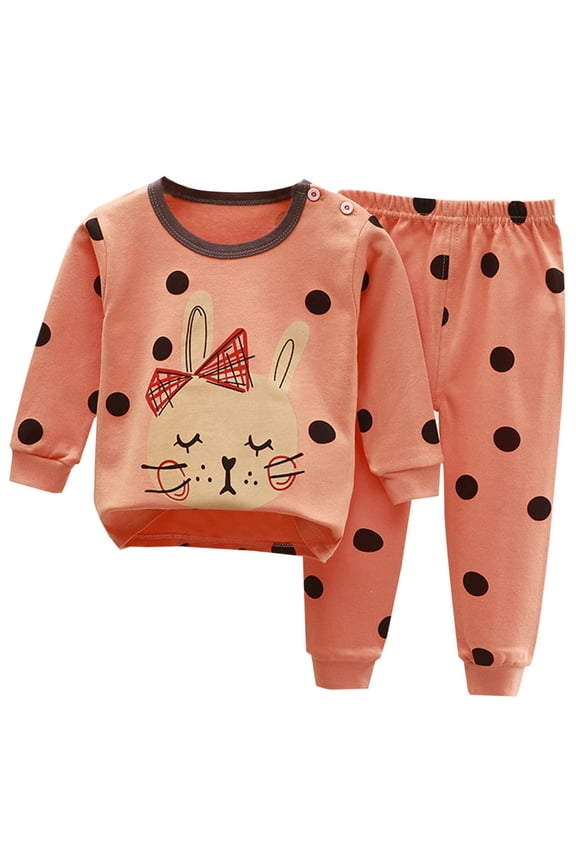 Fall Outfits Child Spring Printing Pants Long Sleeve Round Neck Blouses Sets