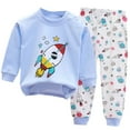 thumbnail image 1 of Fesfesfes Fall Outfits Child Spring Printing Pants Long Sleeve Round Neck Blouses Sets, 1 of 4
