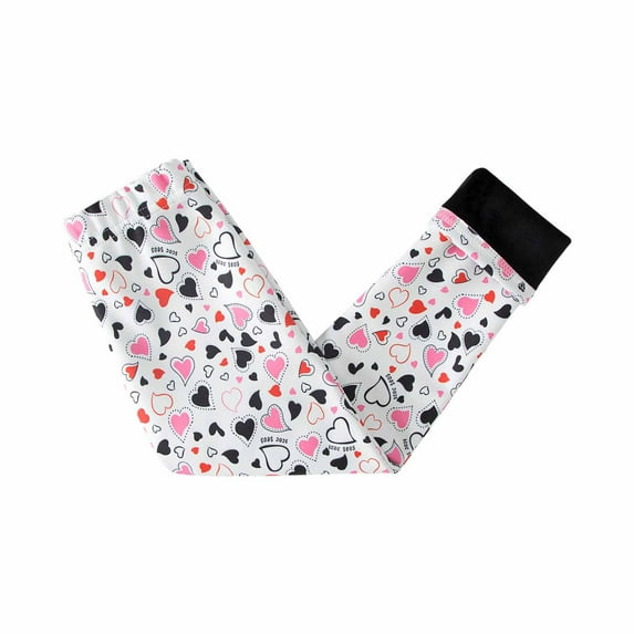 Fesfesfes Fall Winter Girls Leggings Floral Printed Pants Slim Fit Elastic Pants Brushed Warm Casual Flannel Leggings For Girls Under $10