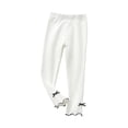 thumbnail image 1 of Fesfesfes Fall Winter Girls Leggings Side Lace Bow Skinny Leggings For Girls Solid Color Cropped Trousers Sale on Clearance, 1 of 3