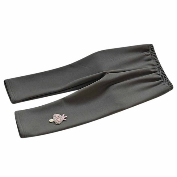 Fesfesfes Fall Winter Leggings Baby Girls Side Embroidery Winter Thickened Skinny Pants Flannel Leggings Kids Girls Cropped Trousers