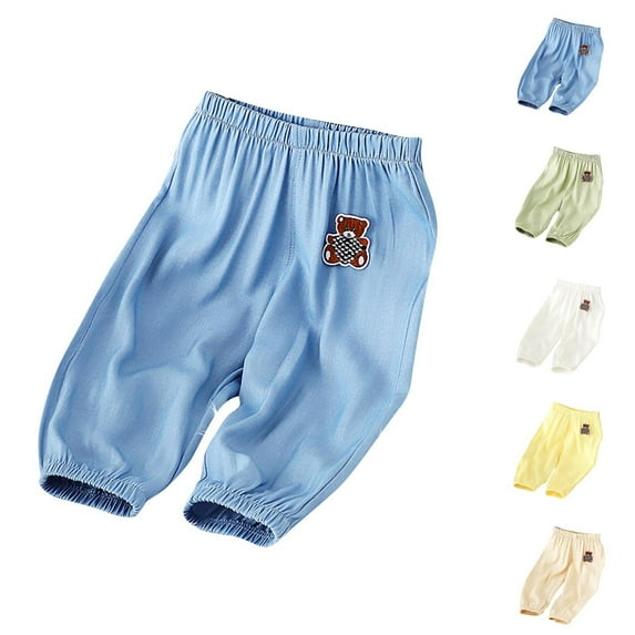 Fesfesfes Fashion Kids Pants Summer Loose Thin Pants Toddler Boys and Girls Elastic Waist Pants Casual Long Pants