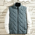 thumbnail image 1 of Fesfesfes Fashion Men Outerwear Vest Casual Solid Color Stand Collar Sleeveless Jacket Outerwear Padded Vest On Sale, 1 of 5