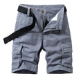 thumbnail image 1 of Fesfesfes Fashion Mens Cargo Shorts Pocket Zipper Stretchy Casual Tooling Elegant Short Pants Spring Saving, 1 of 3