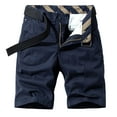 thumbnail image 1 of Fesfesfes Fashion Mens Cargo Shorts Pocket Zipper Stretchy Leisure Time Casual Solid Color Short Pants, 1 of 3