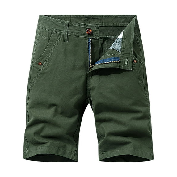 Fesfesfes Fashion Mens Shorts with Pocket Zipper Buttons Solid Color Cargo Shorts Tooling Short Pants Clearance