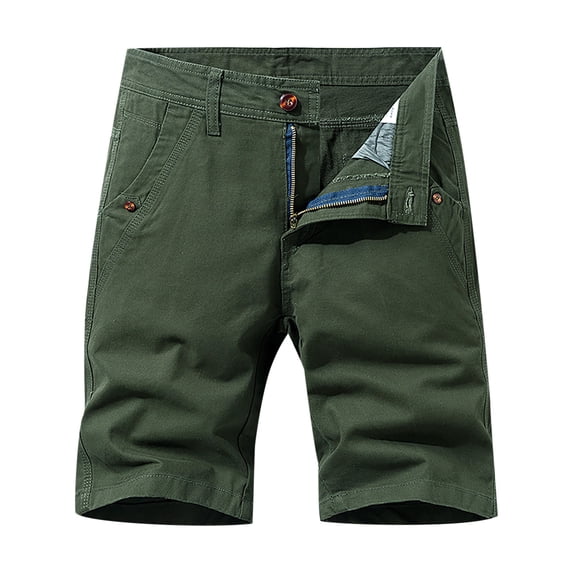 Fesfesfes Fashion Mens Shorts with Pocket Zipper Buttons Solid Color Cargo Shorts Tooling Short Pants Spring Sale