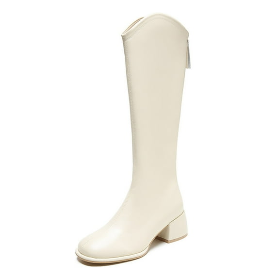 Fesfesfes Fashion Thigh-high Boots Women's Faux-Leather Fashion Lace Shoes Western High-heeled Boots Thigh-high Women's High-heeled Boots Hiking Boots Women 6(37)