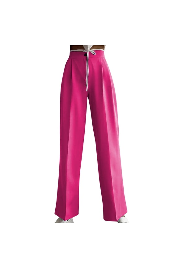 Fashion Women Pant Trousers Full Pants Casual Straight Solid Color Suit Pants