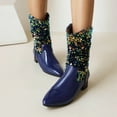 thumbnail image 1 of Fesfesfes Faux-Leather Boots for Women And Winter Sequins Stitching Patent Synthetic Pointed Toe Flat 9(42), 1 of 6