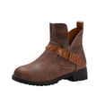 thumbnail image 1 of Fesfesfes Faux-Leather Boots for Women Winter Short With Round And Low Heels And Solid Metal Belt Buckles 4.5(35), 1 of 9