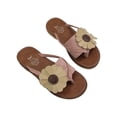 thumbnail image 1 of Fesfesfes Fesfesfes Sandals Women Summer Clip-Toe Sunflower Decor Faux Leather Sandals Shoes Comfy Flats Flip-Flops Casual Beach Sandals, 1 of 3