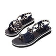 thumbnail image 1 of Fesfesfes Fesfesfes Sandals for Women Summer Flat Heel Cross Braided Strap Bohemian Roman Sandals Casual Boho Beach Sandals, 1 of 8