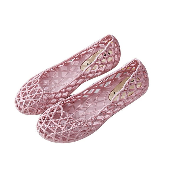 Fesfesfes Flat Sandals For Women's Slip On Shoes Comfort Fashion Nurse Plastic Hollow Out Slip On Shoes 5.5(36)
