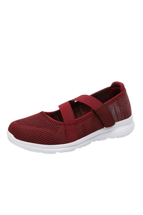 Flat Sneakers Women's Shoes Sports Knitting Breathable Mesh Stretch Shoes Lightweight Casual Running Shoes US:5.5(36)