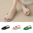 thumbnail image 1 of Fesfesfes Flats Sandals Women's Summer New Buckle Peep-Toe Sandals Color Flat Shoes 9(42), 1 of 6
