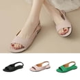 thumbnail image 1 of Fesfesfes Flats Sandals Women's Summer New Buckle Peep-Toe Sandals Color Flat Shoes 9.5(43), 1 of 7