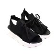 thumbnail image 1 of Fesfesfes Flats Women Muffin Sandals Causal Summer Open Toe Platform Sandals Shoes Breathable Muffin Sandals With Contrast Inserts And Lace-Up Cutouts For Women 5.5(36), 1 of 7