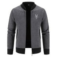 thumbnail image 1 of Fesfesfes Fleece Coat for Men's Fashion Fall And Winter Plaid Hooded Fleece Knitted Sweater Sweater Jacket, 1 of 5
