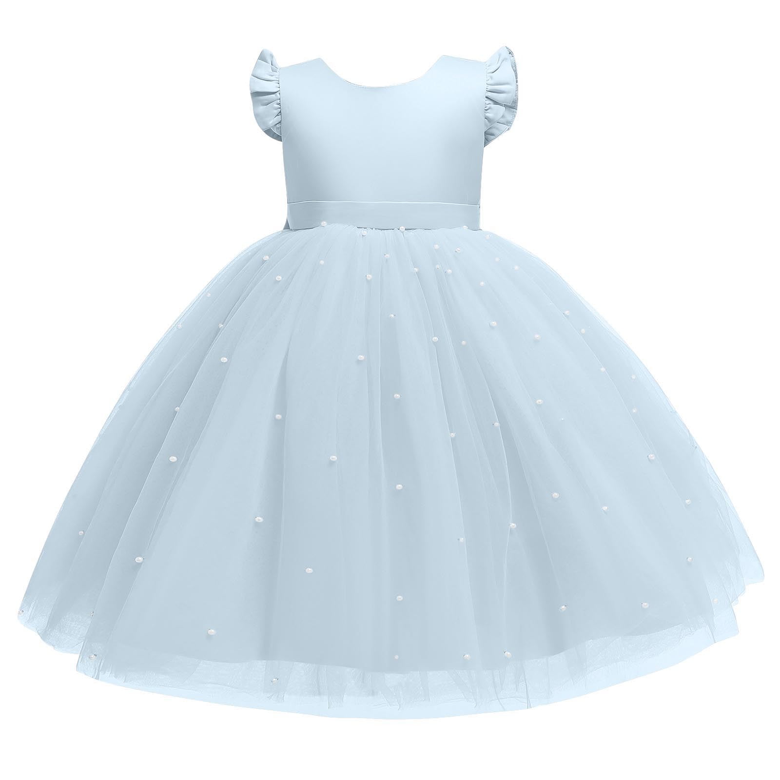 women's light blue summer dress Ice Blue Satin 3/4 Sleeves Convertible Ball Gown Wedding Dress, Ice Blue / A set main image 0