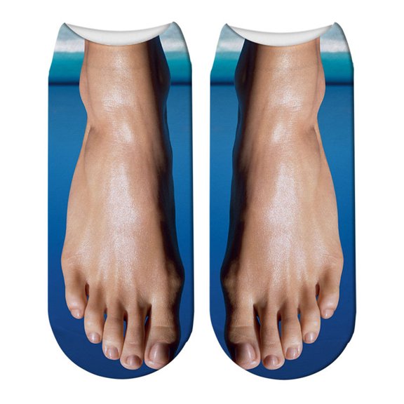 Fesfesfes Funny Printed Low Cut Socks Unisex No-show Socks for Men and Women Ugly Feet Gifts For Friends