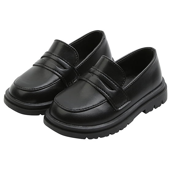 Fesfesfes Girl Solid Color Buckle Loafers,Fall Spring British Style Princess Leather Shoes,Big Kids Party Performance Daily Dress Shoes,Children Trendy Comfortable Footwear