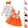 thumbnail image 1 of Fesfesfes Girls 4T Outfits Long Sleeve Hooded Set Sweater Pocket Round Neck Sweater Long Pants Set Top And Pants Two-piece Set, 1 of 4