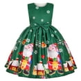 thumbnail image 1 of Fesfesfes Girls Baby Cosplay Sets Long Skirt Santa Claus Print Princess Bowknot Performance Dress Skirt Christmas Dress Under 10$, 1 of 9