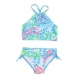 thumbnail image 1 of Fesfesfes Girls Bathing Suit Bigs Girl 2 Piece Swimsuit Sport Prints High Waist Bikini Set, 1 of 8