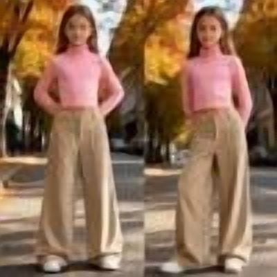 Fesfesfes Girls Corduroy Straight Leg Pants Loose Fit Pull On Trousers with Pockets, Casual Fall Winter School Bottoms for Kids Ages 7-16 Years