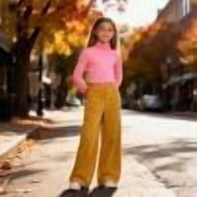 Fesfesfes Girls Corduroy Straight Leg Pants Loose Fit Pull On Trousers with Pockets, Casual Fall Winter School Bottoms for Kids Ages 7-16 Years