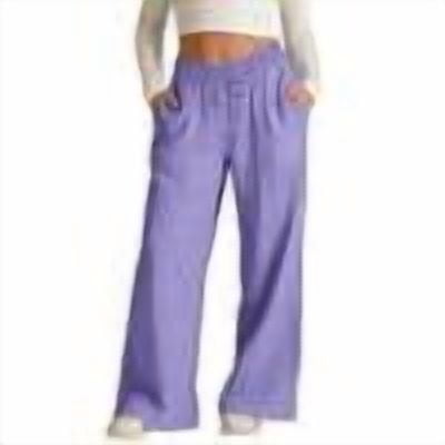 Fesfesfes Girls Cotton Linen Wide Leg Pants Loose Fit Drawstring Trousers with Pockets, Lightweight Summer Casual Bottoms for School Vacation and Everyday Wear Ages 5-14 Years