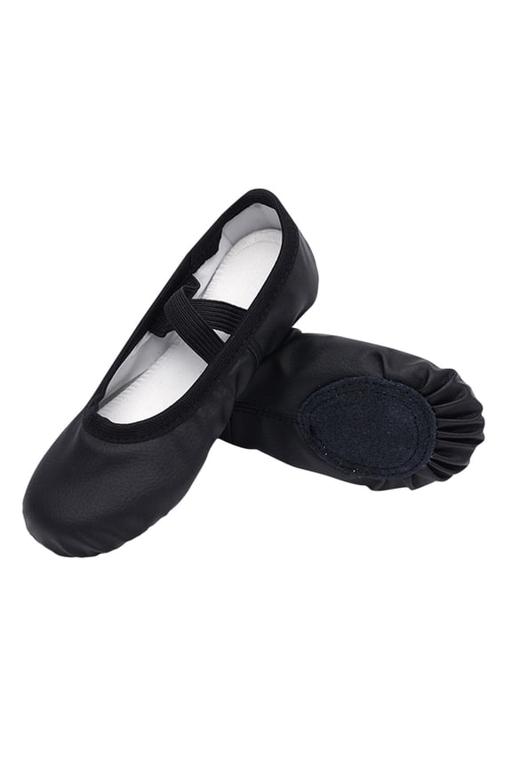 Girls Elastic Shoelace Dance Practice Shoes,Solid Color Soft Sole Dance Shoes,Lightweight Kids Training Shoes, Multiple Colors Casual Dance Footwear(Black#2,2.5-3 Years)