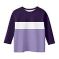 thumbnail image 1 of Fesfesfes Girls Long Sleeve Round Neck Blouse Top Casual Shirt for Kids Teen Spring Summer School Season Daily Wear Party Outfit Comfortable Soft Playwear Childrens(Purple#2,5-6 Years), 1 of 5