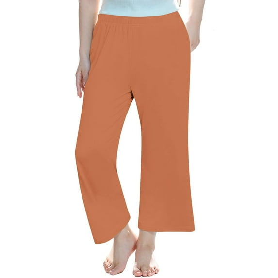 Fesfesfes Girls Loose High Waist Wide Leg Pants Workout Leggings Casual Trousers Yoga Gym Pants Comfortable Fit 4-14 Years(Orange#1,5 Years)