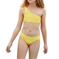 thumbnail image 1 of Fesfesfes Girls' One Shoulder Bikini Set Split Swimsuit Holiday Swimwear, 2 Piece, Sizes 6-12 Years, 1 of 9