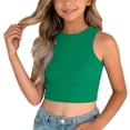 thumbnail image 1 of Fesfesfes Girls Ribbed Knit Sleeveless Sports Tank Top Breathable Round Neck Camisole for Kids Tweens Soft Stretchy Summer Active Wear Play Outfit Everyday Casual, 1 of 6