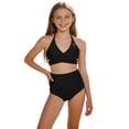thumbnail image 1 of Fesfesfes Girls Ruffle Detail Two Piece Bikini Swimwear Set Quick Dry Swim Suit for Kids Beach Pool Play Youth Active Wear Modest Rash Guard UV Protection Outfit(Black#1,5 Years), 1 of 9