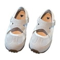 thumbnail image 1 of Fesfesfes Girls' Solid Color Mesh Outdoor Casual Shoes Breathable Comfortable Sports Sneakers for School Walking Running Lightweight Non-Slip Athletic Shoes(Beige,9-9.5 Years), 1 of 3