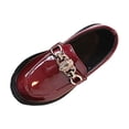 thumbnail image 1 of Fesfesfes Girls Spring Summer Solid Bow Princess Loafers,Soft Bottom Flat Low Heel Big Kid Leather Shoes, Casual Party Children Dress Footwear,Fashion Daily Kids School Shoes, 1 of 6