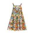 thumbnail image 1 of Fesfesfes Girls Summer Fashion Dress New Short Sleeve Ruffled Round-Neck Printed Sweet Tank Top for Stylish and Comfortable Wear 3-9 Years(Multicolor#2,6 Years), 1 of 3